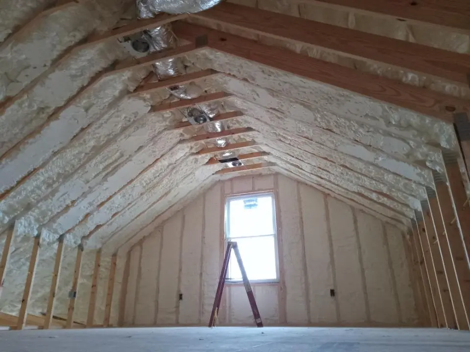Spray foam roofing application for Crawl Space Insulation project in Maplewood